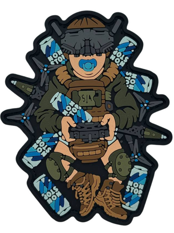 Патч: Малыш &laquo; FPV NONSTOP&trade;️ edition&raquo; из серии &laquo;Рожденный для войны&raquo; Blue SAN-28 фото
